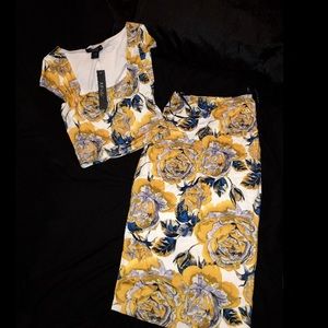 Floral Two Piece Midi Dress